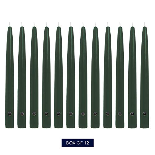 Image of Colonial Candle Unscented Taper Candle, Handipt Collection, Evergreen, 10 in, Pack of 12 - Up to 8 Hours Burn