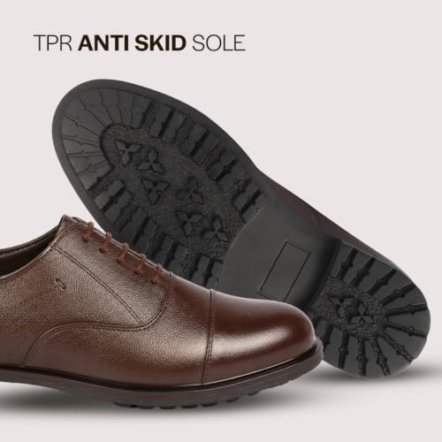 Image of FAUSTO Men's Genuine Leather Formal Office Comfort Broad Feet Oxford Lace Up Shoes