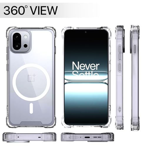 Image of Outlouders Back Cover for OnePlus 13s 5G Mag-Safe Transparent PC + TPU Bumper Case with Magnetic Support Shockproof Protection (Transparent Mag-Safe)