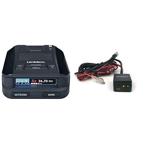 Uniden DFR9 Super Long Range Laser and Radar Detection, Built-in GPS for Red Light Cameras and Speed Camera Alerts & RDA-HDWKT Radar Detector Smart Hardwire Kit with Mute Button, LED Alert