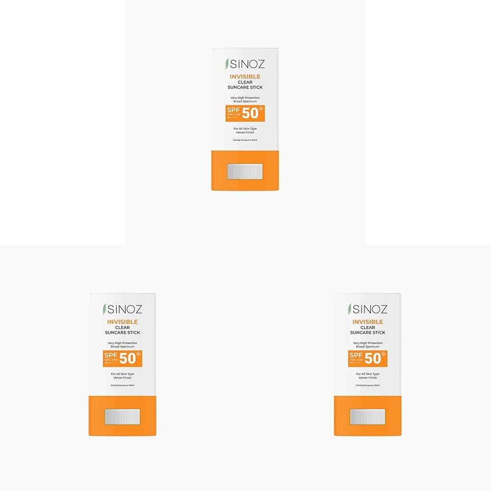 Sinoz Nemlendirici Şeffaf Stick Güneş Kremi SPF50+ 15 gr (3 paketi)