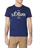s oliver logo Rundhals s.Oliver Herren Logo 130.11.899.12.130.2057432 T Shirt, Blau, XL EU