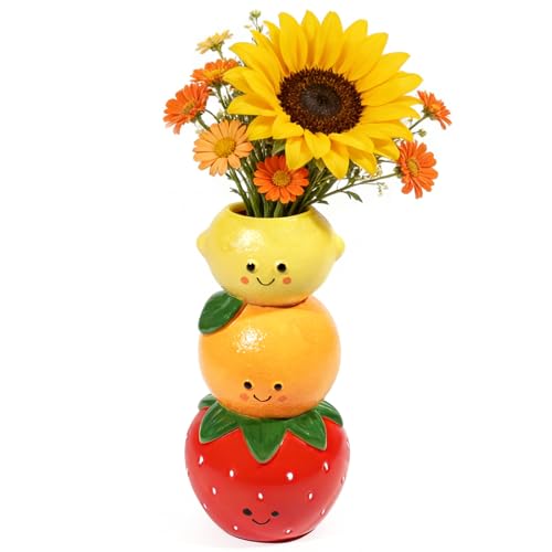 Wowagoga Fruit Shaped Tall Flower Vase, Decorative Vase for Wedding Centerpieces Home Living Room Table