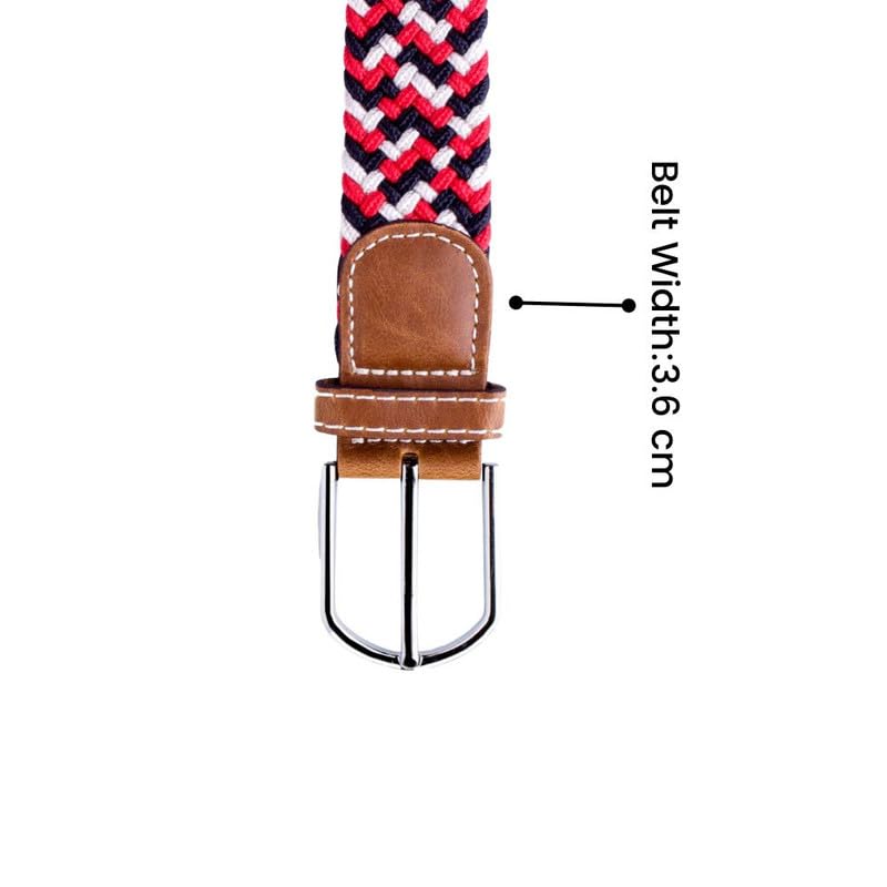 Image of The Tie Hub Unisex Stretchable Woven Fabric Belt | Adjustable, Hole-Free Design | Fits Up to 40 Inches Waist