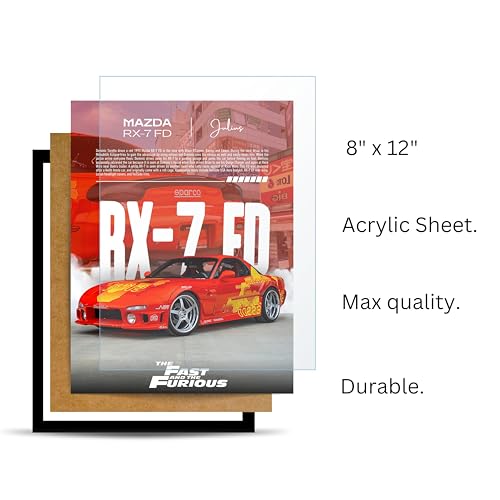 Image of Posternet MAZDA RX-7 FD Wall Poster Frames | 8 X 12 inch | Fast and Furious Themed JDM Cars | Hanging Wall Artwork Frames for Living Room, Bedroom, Office and Etc