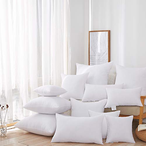 Acanva Dekorative rechteckige Kisseneinsätze, aus Polyester, hypoallergen, 40,6 x 66 cm, Weiß, 1 Stück (1 Stück)