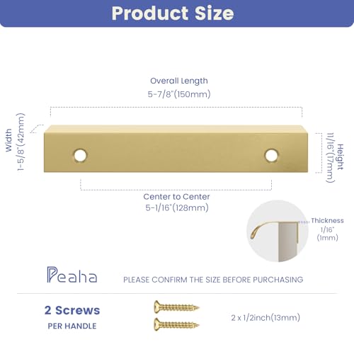 Image of Goldenwarm Matte Gold Cabinet Handles 5 Inch 100 Pack, Finger Pulls for Cabinets, Black Edge Pull for Dresser Drawers, Aluminum Alloy, Modern Kitchen Hardware for Dresser Bathroom Closet and Cupboard