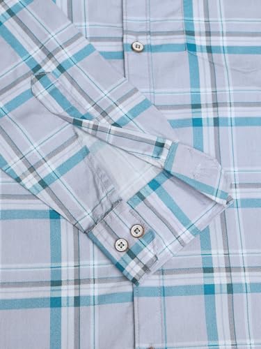 Image of Majestic Man Comfort Slim Fit Pure Cotton Checked Casual Shirt