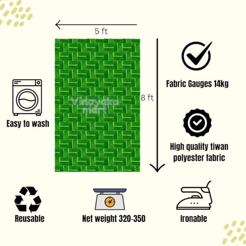 Image of VINAYAKA MART Coconut Backdrop | Coconut Leaf Backdrop Cloth for Decorations, Housewarming and Wedding etc Events Decoration 8 X 5 Feet | Background Decoration Cloth | varlaxmi puja Decorations Cloth