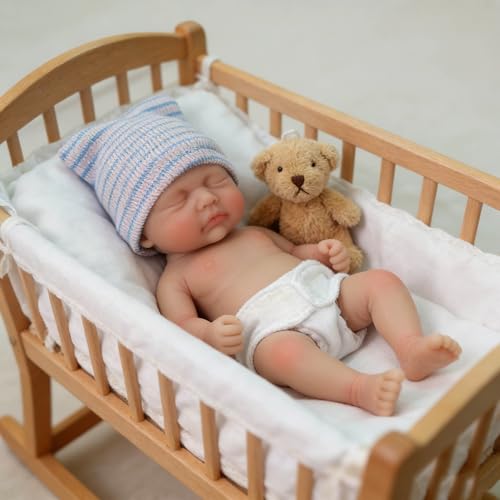 Muñeco bebé mini silicona 7 pulgadas dura miniatura 3