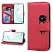Produktbild Miagon Tier Flip Hülle für Samsung Galaxy A51,Brieftasche PU Leder TPU Cover Design mit Ständer Kartenfächer Magnetverschluss Handytasche Wallet Case Cover,Rot