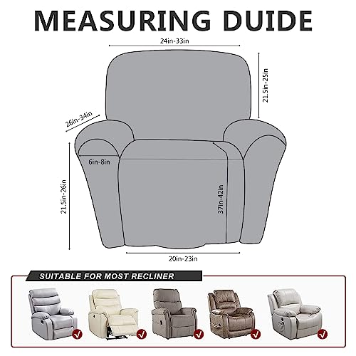Image of ANARACHON Leather Like Recliner Chair Covers Heavy Duty, 4 Pieces Recliner Cover for Recliner Chair, Leather Cover for Recliner slipcovers Washable for Pets (Black Chocolate)