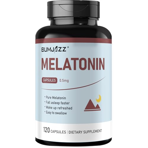 Cápsulas de Melatonina 0.5 mg (120 unidades) - Sueño y recuperación, concilia el sueño más rápido y duerme más tiempo, favorece la calidad del sueño y la relajación muscular
