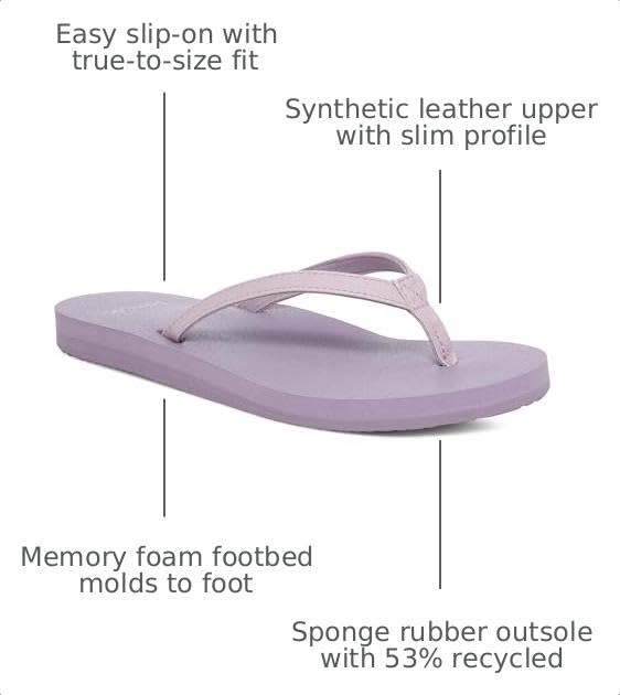 Image of Sanuk Yoga Joy Womens Flip Flops | Yoga Mat Footbed | Sandals for Women | Womens Yoga Sandals | Women's Beach Sandals
