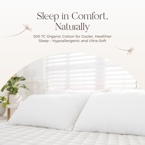 Whisper Organics Luxury Quilted Mattress Cover - Exquisite Softness, 100% Organic Cotton, 17-Inch Deep Pocket, King, Pure White by Whisper Organics - Image 9