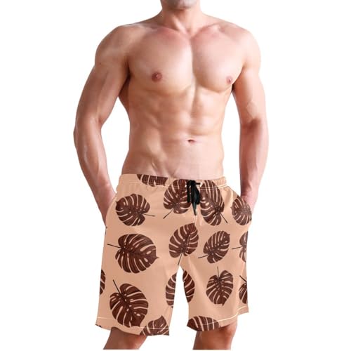 Summer Plant Red Mens Swim Trunks Quick Dry Beach Shorts with Pocket S 23022044