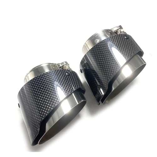 Embout Echappement Tuyau D'échappement Universel En Fibre Carbone Longueur 110 Mm Tuyau Sortie Pot D'échappement(In 76mm -Out 114mm)