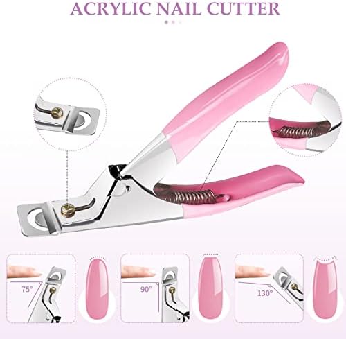 Nail Tips and Glue, Venares Fake Nail Tips Oval 500Pcs 10 Size French Tip False Nails with Glue Nails Files Nail Buffer Blocks Nail Brush Nail Clipper, Natural Falses Nail Tips and Glue Gel Kit