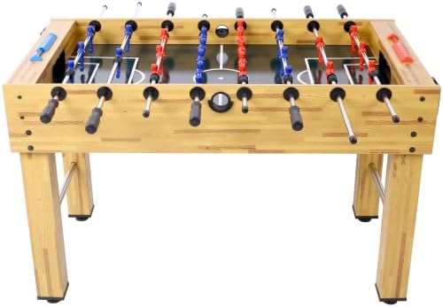 【LuckyNote】 54-Inch Hurricane Foosball Table for Family Game Rooms with Light Cherry Finish, Analog Scoring and Free Accessories,Light Cherry, MDF and Steel Construction