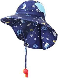 BEBOAN Baby Sun Hat Toddler Bucket Hat for Boys Girls Kids Beach Sun Hat UV Protection UPF 50+ Wide Brim Neck Flap Aged 2-9