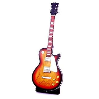 Miniature petite guitare électrique gibson les paul standard 24 cm pro epiphone handguitar forme de guitare (guitar mini décoration couleur au choix) #61 Hellbraun Natur - Les Beatles, Paul McCartney, John Lennon, RIngo Starr, George Harrison