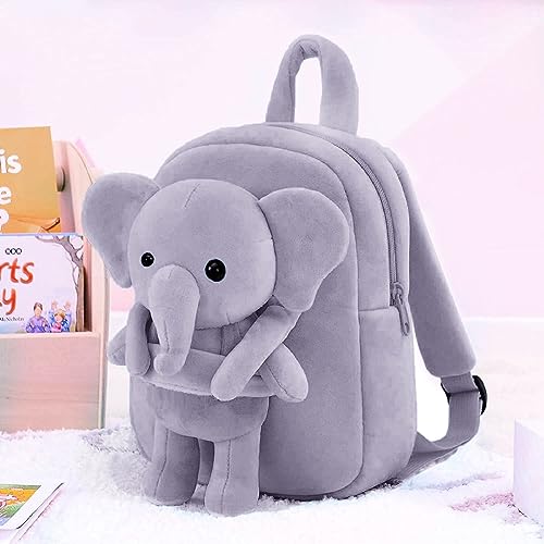 Frantic Kids Velvet School Bag soft plush standard Cute Backpack Baby Girl Preschool Mini Travel Bags Ideal for Baby Girl & Baby Boy & Toddlers Picnic Carry Travelling Bags (2-5 Years)