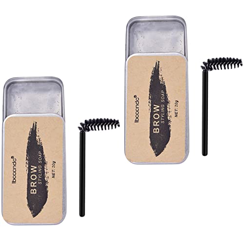 minkissy 2 Juegos Crema Para Peinar Cejas Cepillo y Gel Para Cejas Plantillas De Cejas Tinte De Cejas Gel Para Cejas Claro Jabón Pomada Ceja Marrón Oscuro Doble Acero Inoxidable Transparent