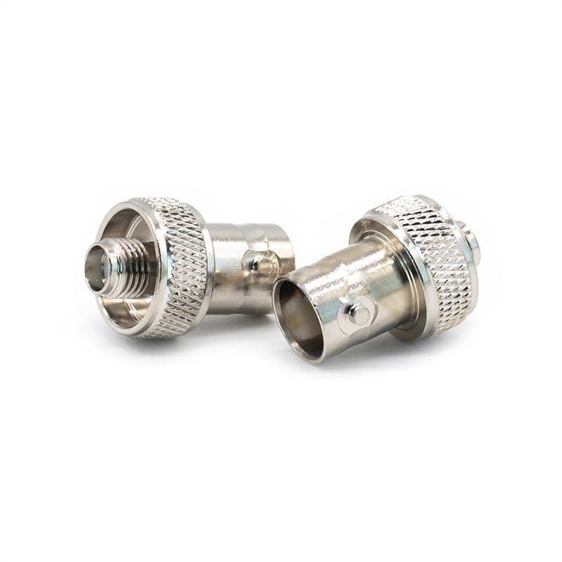 Image of RENMAX SMA Female to BNC Female Adapter Connector 50 Ohms Copper + Alloy Stable for Radio Frequency Applications, Wireless LAN Devices (Connector Only) -Pack of (2)