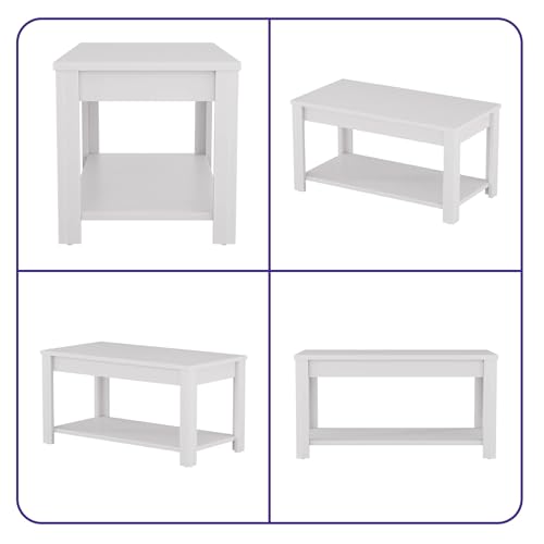 Image of Wakefit Armon Engineered Wood Coffee Table - Frosty White