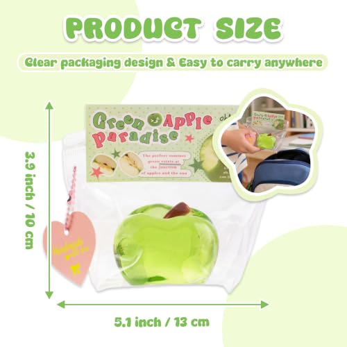 Image of Sticky Apple Taba Clear Squishy Toy, Non-Toxic Silicone Stress Fidget Toy