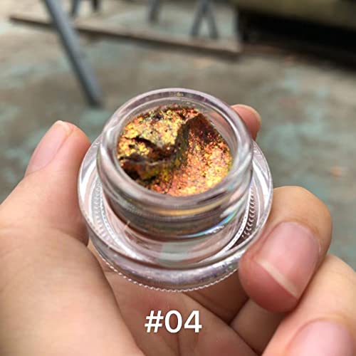 Szdym High Pigment Chameleon Cream Eyeshadow,Multichrome Duochrome Flakes Cream Intense Color Shifting Creamy Sparkle Metallic Long-Lasting Multi-Reflective Finishes Eyeshadow Makeup (04) #TOP1