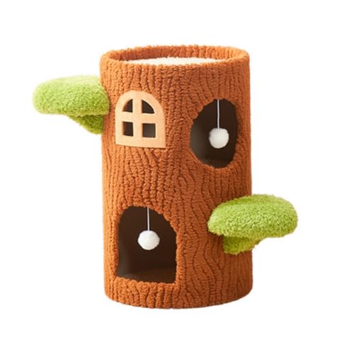 Jopsavm垂直猫爪とぎボード猫の巣一体型多層猫の巣大型サイザル麻猫爪とぎポスト猫の木猫クライミングフレームオールシーズンユニバーサル (ブラウン,2層)