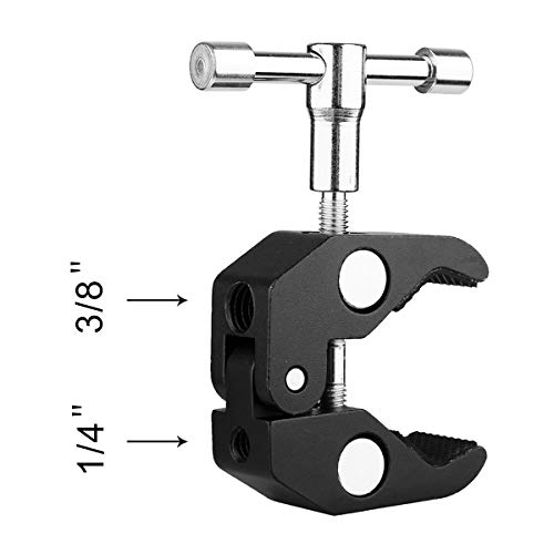 Slow Dolphin Camera Clamp Mount Monitor Mount Bracket Super Clamp W/1/4 And 3/8 Thread With Cool Double Ballhead Arm Adapter Bottom Clamp For For Dslr Camera/Field Monitor/Led (2 Pcs) #TOP3