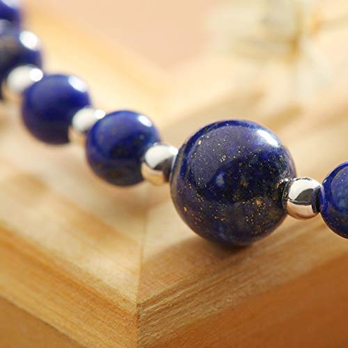 Jewever 925 Sterling Silver Beads Nature Gemstone Lapis Lazuli Crystal Stretch Bracelet Fits 6-6.3" For Women Gift… #TOP4