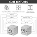 Gisafai 20 Pcs Element Cube Set 0.39 Inches Periodic Table of Elements Pure Tungsten Cube Molybdenum Titanium Copper Iron Niobium Tin Cobalt Suitable for Collection Christmas Gift