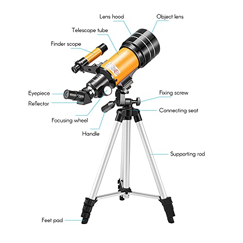 Andoer Telescópio astronômico om tripé, Telescópio monocular para crianças iniciantes de 15 x 150 x