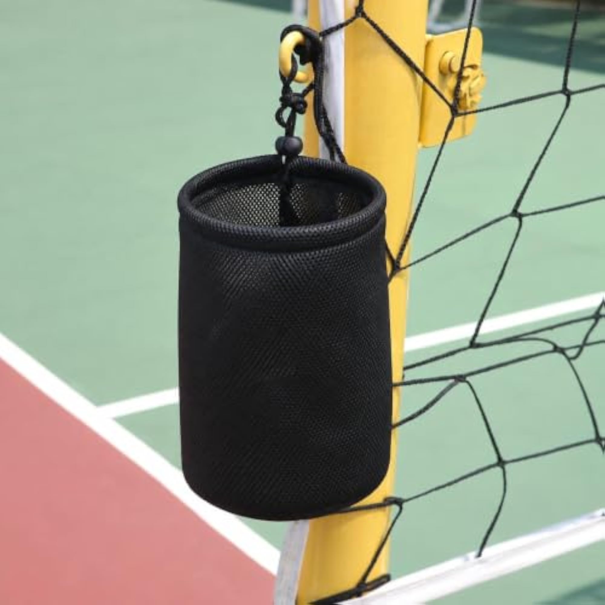 Breathable Mesh Drawstring Bag for Golf and Tennis Balls, Black