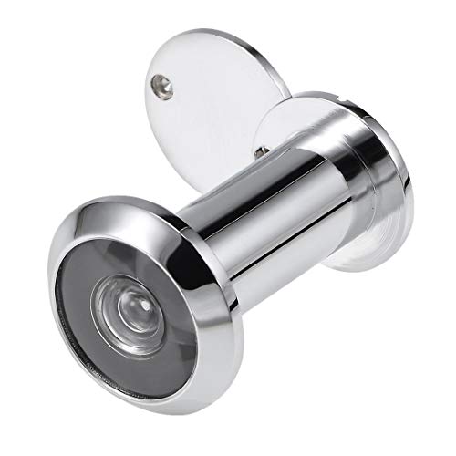 uxcell Mirilla para puerta de latón sólido con ángulo de 220 grados y cubierta para puertas de 1-3/8 a 2-3/8 pulgadas de grosor, acabado cromo pulido miniatura 1