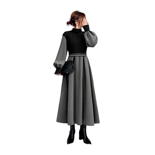 [UGXJAIO] 秋服レディース 大人ワンピース 50代 上品 ロングワンピース 長袖 着瘦せ 大きいサイズ 体型カバー お洒落 きれいめ 旅行 20代 30代 40代