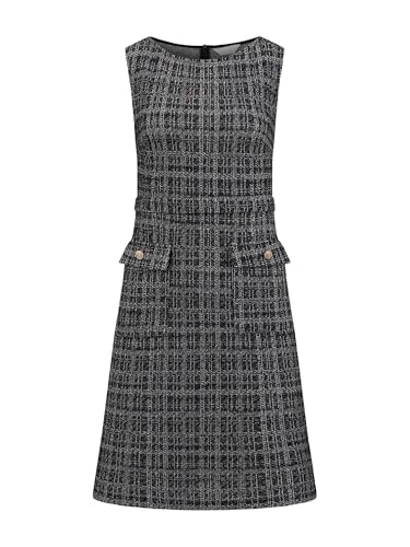 Image of Hobemty Women's Sleeveless Tweed Dress Boat Neck Work Office Sheath Dresses