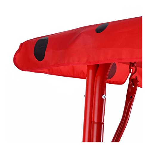 Kids 2 Person Patio Swing Chair Children Porch Bench Canopy Yard Furniture Red - Oxford Cloth Material #TOP5
