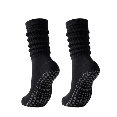 Scrunch Pilates Grip Socks for Women, Yoga Slouch Socks with Grip for Dance Gym Exercise - Main Image