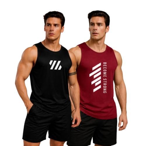 Pack of 2 Sando Yellow and Grey Color Printed Design for gym Wear Regular fir for morning walk gym wear-picture-54