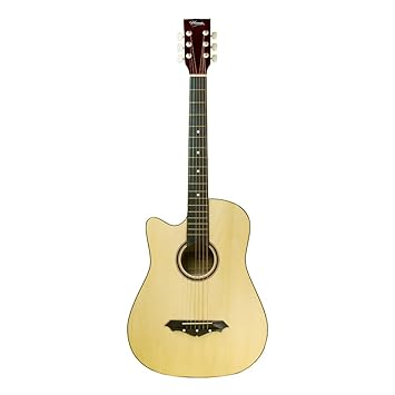 Henrix 38 CLH Left Handed Cutway Acoustic Guitar with Dual Action Truss Rod, Gigbag, Picks, String Set, Strap & Polishing Cloth - Natural