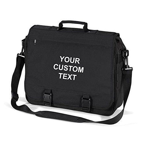Image of Star and Stripes BG033 Personalised Portfolio Briefcase BAG, CUSTOM TEXT BAG Graphite - FRONT printed text