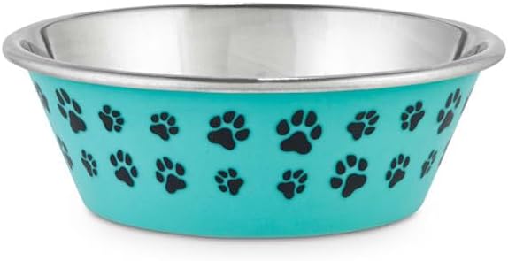 Harmony Aqua Paws Skid-Resistant Stainless Steel Dog Bowl, 3 Cups