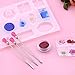 MSDADA 11 Pcs Silicone Resin Mold Tools Set Stirring Needle Spoon Tool Tweezers Precision Kit, Anti-Static Electronics Tweezers Set for Resin Art Crafts,Jewelry Making(Rose Red+Pink)