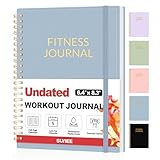 Fitness Journal Workout Planner for Women & Men, A5 (6.4' x 8.3') Workout Journal Log Book Planner Gift for Track Gym Essentials, Home Workouts, Track Progress, Achieve Wellness Goals, Grey Blue