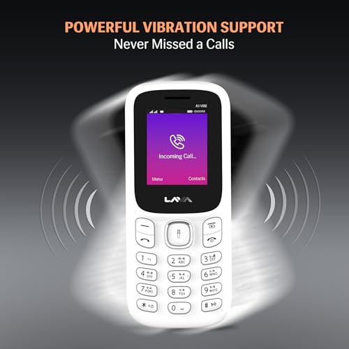 Image of Lava A3 Vibe Dual Sim Keypad Mobile Phone | 1750mAh Big Battery | 1.8 inch Large Display | 7 Languages Read & Write Support | Vibration Alert (White Beige)