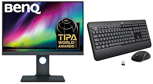 Image of BenQ 24.1 inch Color Accuracy Photography Monitor, Professional Display, 1920x1200, IPS, 99% Adobe RGB, Accurate Hardware - SW240 (Black)+ Logitech Keyboard Combo